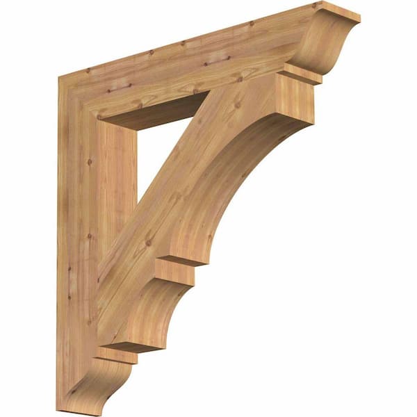 Ekena Millwork 5.5 in. x 34 in. x 34 in. Western Red Cedar Balboa Traditional Smooth Bracket
