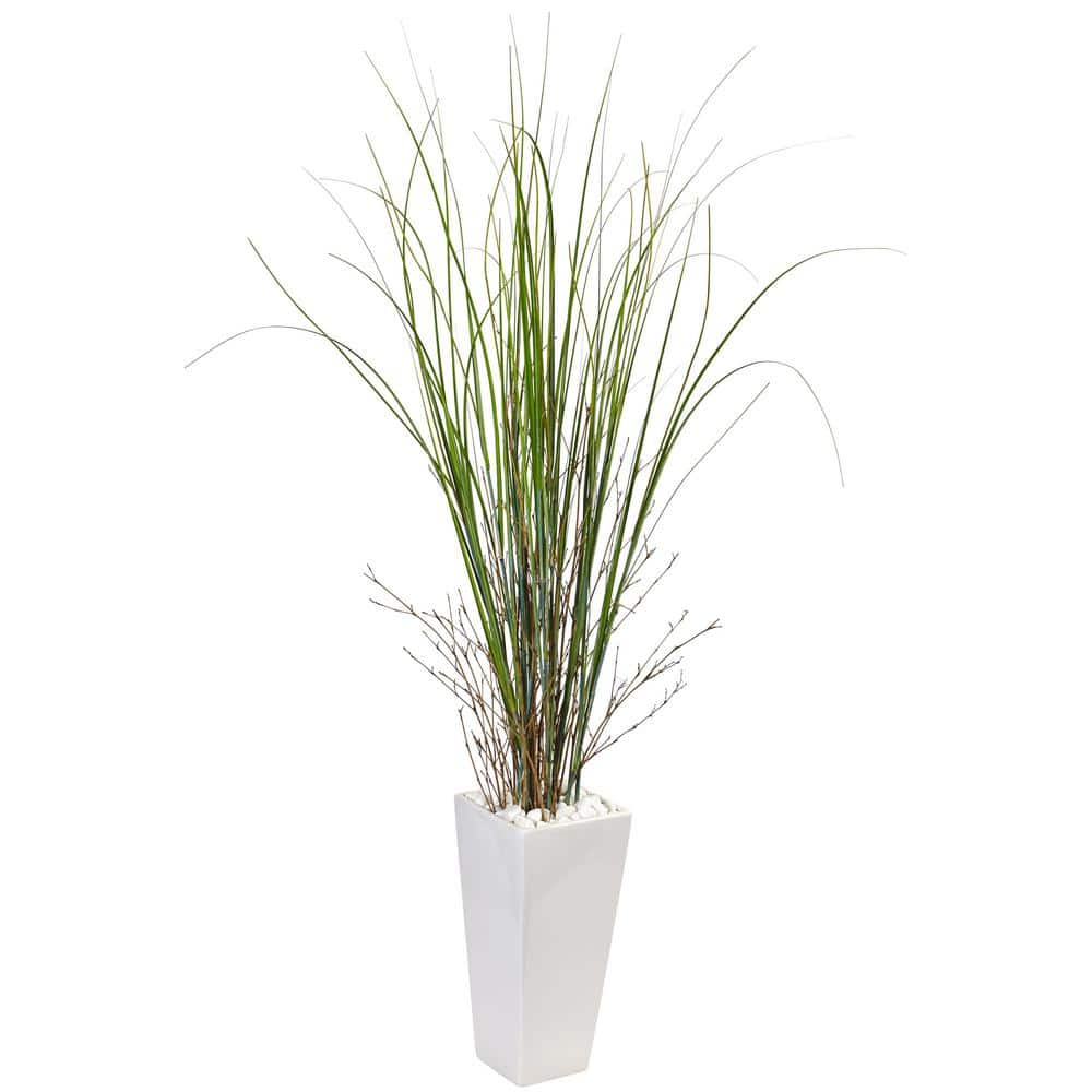 【10230】 Grass Roots SGB-550 LADIES ROOM Nearly Natural Indoor Bamboo Grass Artificial Plant in White Tower