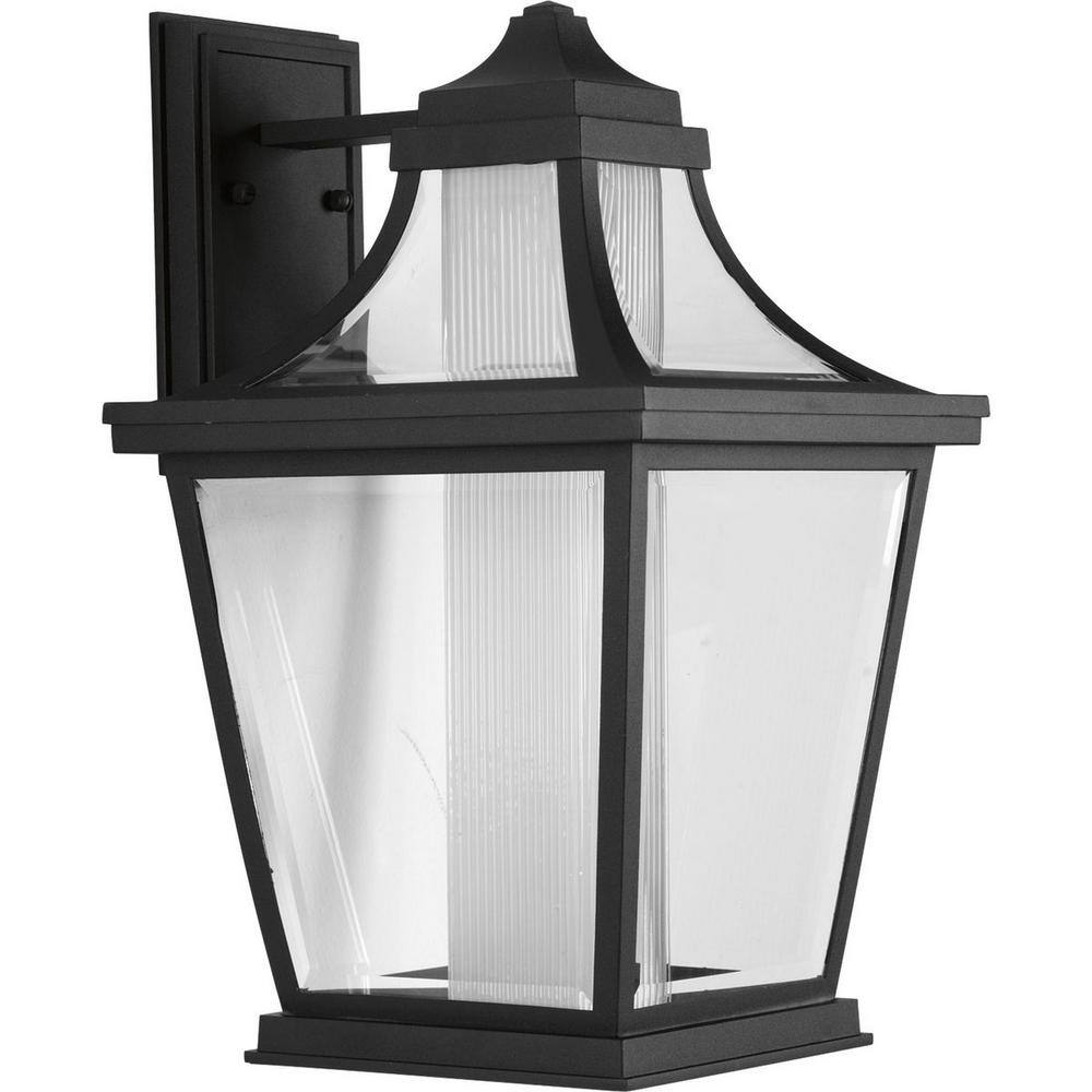 Black Aluminum Dimmable Outdoor Wall Lantern with Clear Glass