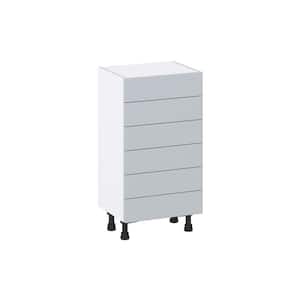 Cumberland Light Gray Shaker Assembled Shallow Base Kitchen Cabinet with 6 Drawers (18 in. W x 34.5 in. H x 14 in. D)