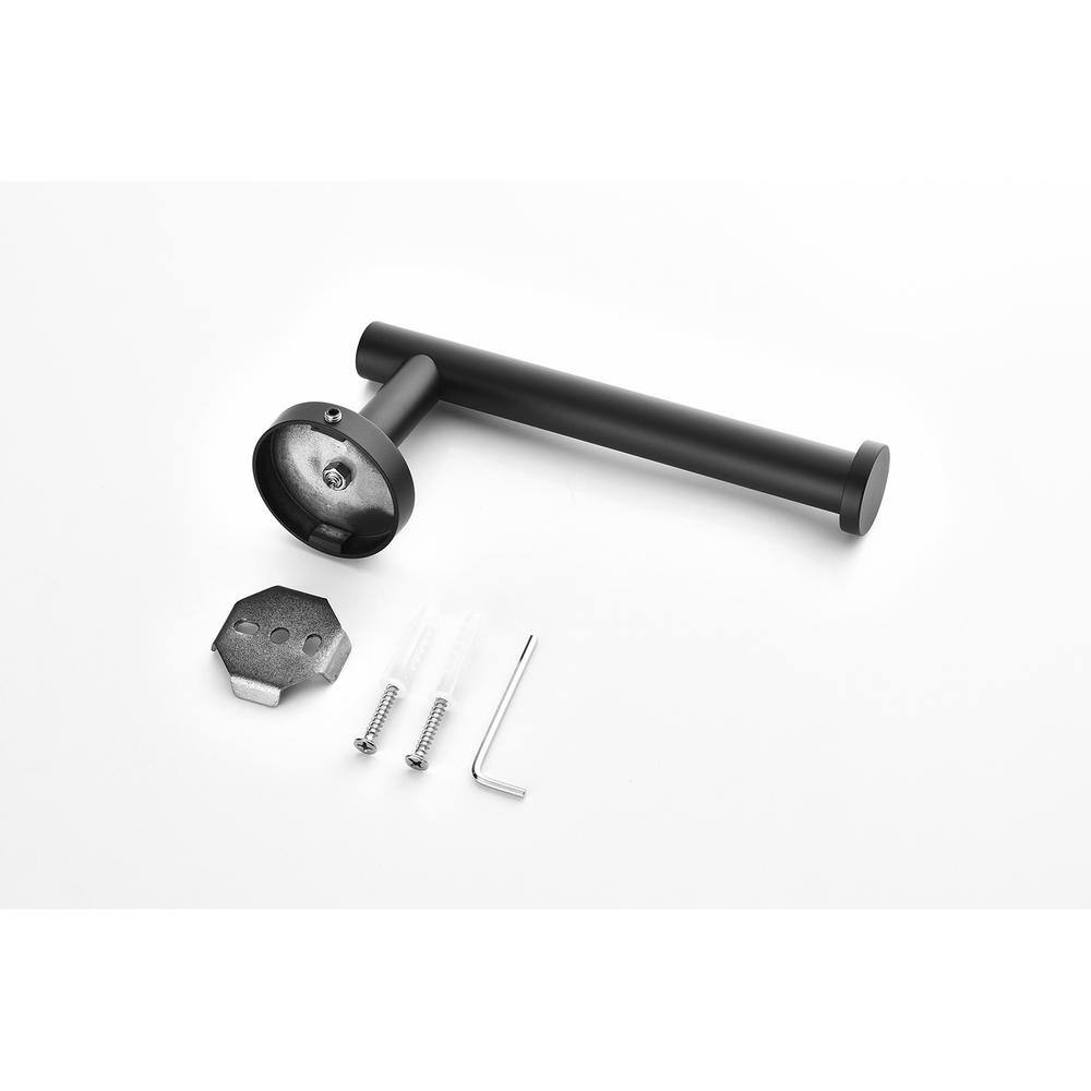 Matte Black Stainless Steel Wall-Mounted Toilet Paper Holder