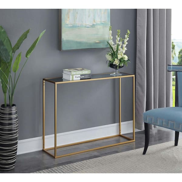 Rectangular Mirror Top Console Table, 42 Height Console Table