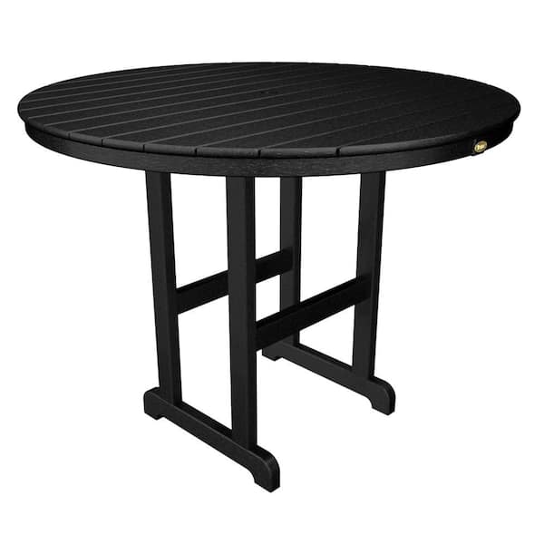 Trex Outdoor Furniture Monterey Bay 48 in. Charcoal Black Round Patio Counter Table