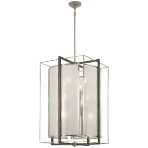Tyson's Gate 12-Light Brushed Nickel with Shale Wood Pendant