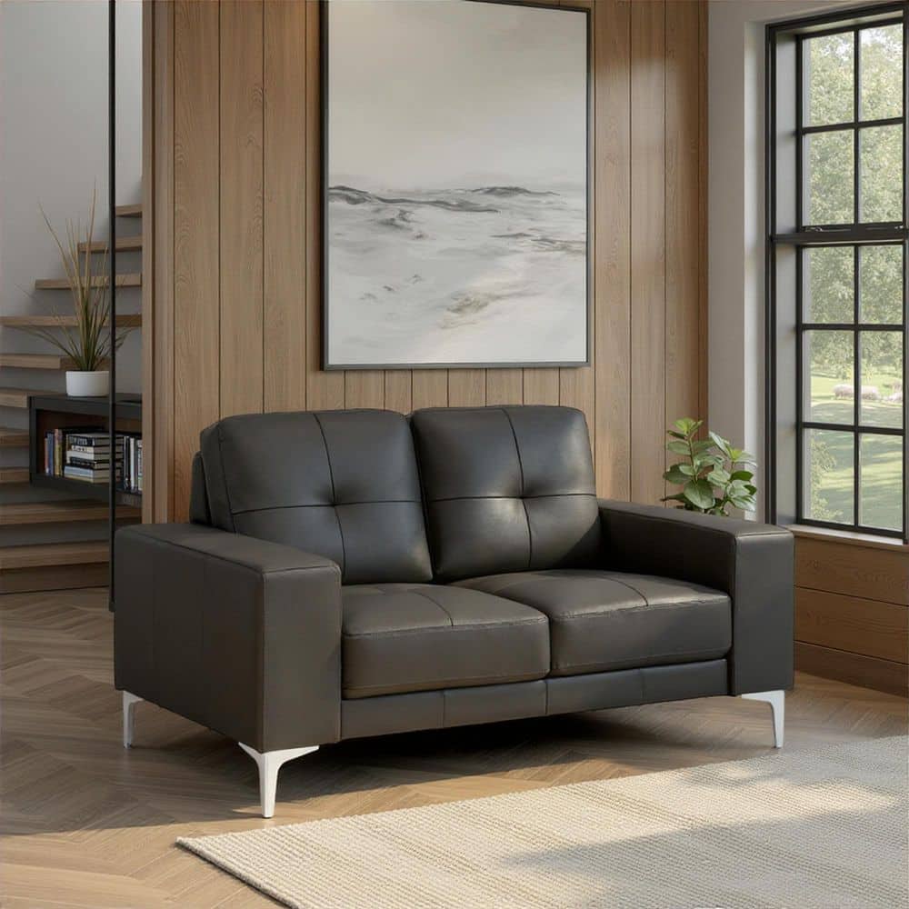 Faelin 58 in. Leather 2 Seat Loveseat in Cola price history on PriceWatchPro
