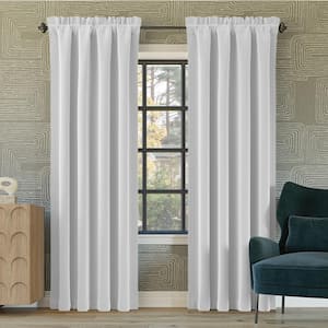 Alna Theater Grade White Polyester 52 in. W x 84 in. L Rod Pocket 100% Blackout Curtain (Single Panel)