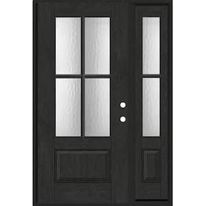 Regency 51 in. x 80 in. 3/4 Lite 4SDL Oasis Deco Glass LHIS Prefinish Onyx Fiberglass Prehung Front Door 1 12 in. SL