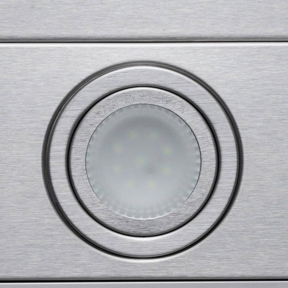 36-Inch Stainless Steel Convertible Island Range Hood with LED Lights