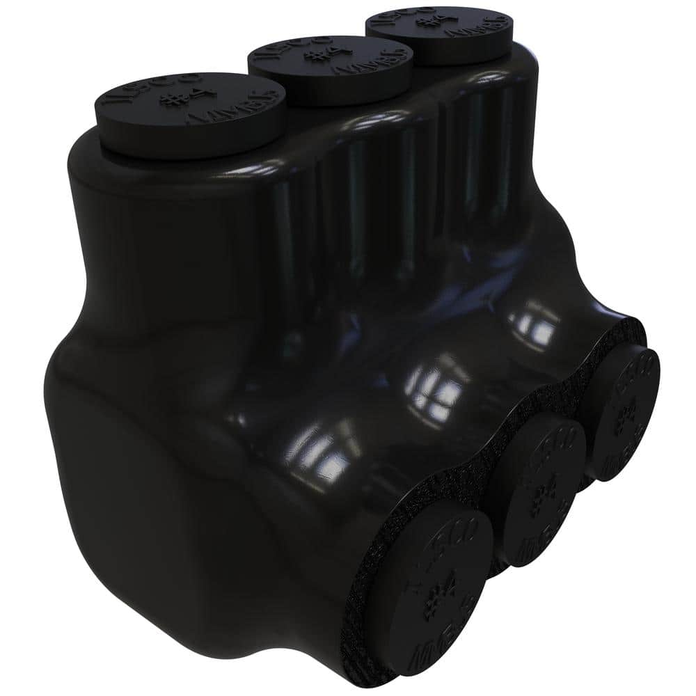 ILSCO Nimbus Insulated Aluminum Multi-Tap Connector, Conductor Range 4-14, 3 Ports, Single Sided Entry