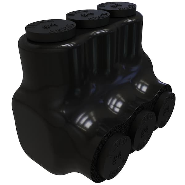 ILSCO Nimbus Insulated Aluminum Multi-Tap Connector, Conductor Range 4-14, 3 Ports, Single Sided Entry
