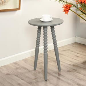 Lindy 14 in. Vendee Gray Round Wood End Table