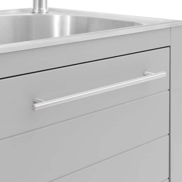 Glacier Bay All-in-One Stainless Steel 24 in Laundry Sink with Faucet and  Storage Cabinet in Dark Gray 1521US-24-314 - The Home Depot