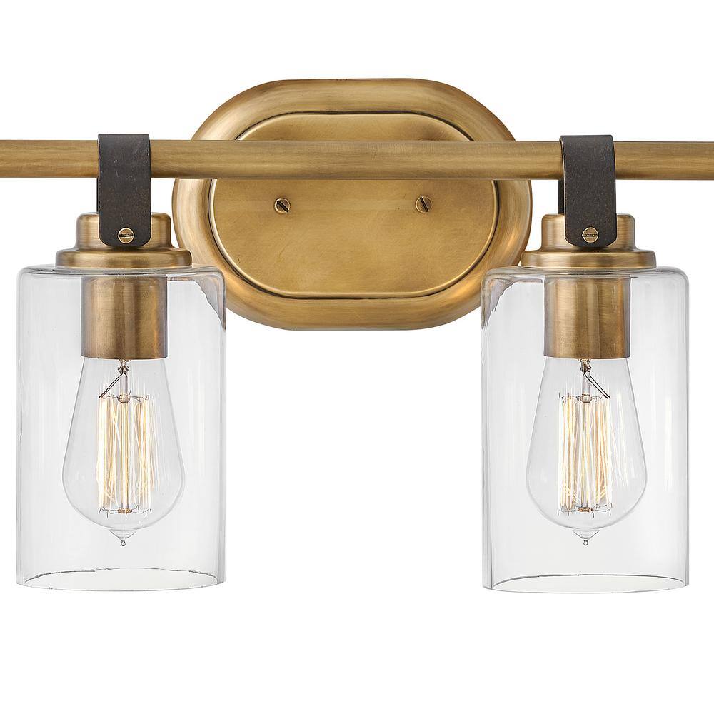 Halstead Heritage Brass 4-Light Vanity with Clear Glass Shades