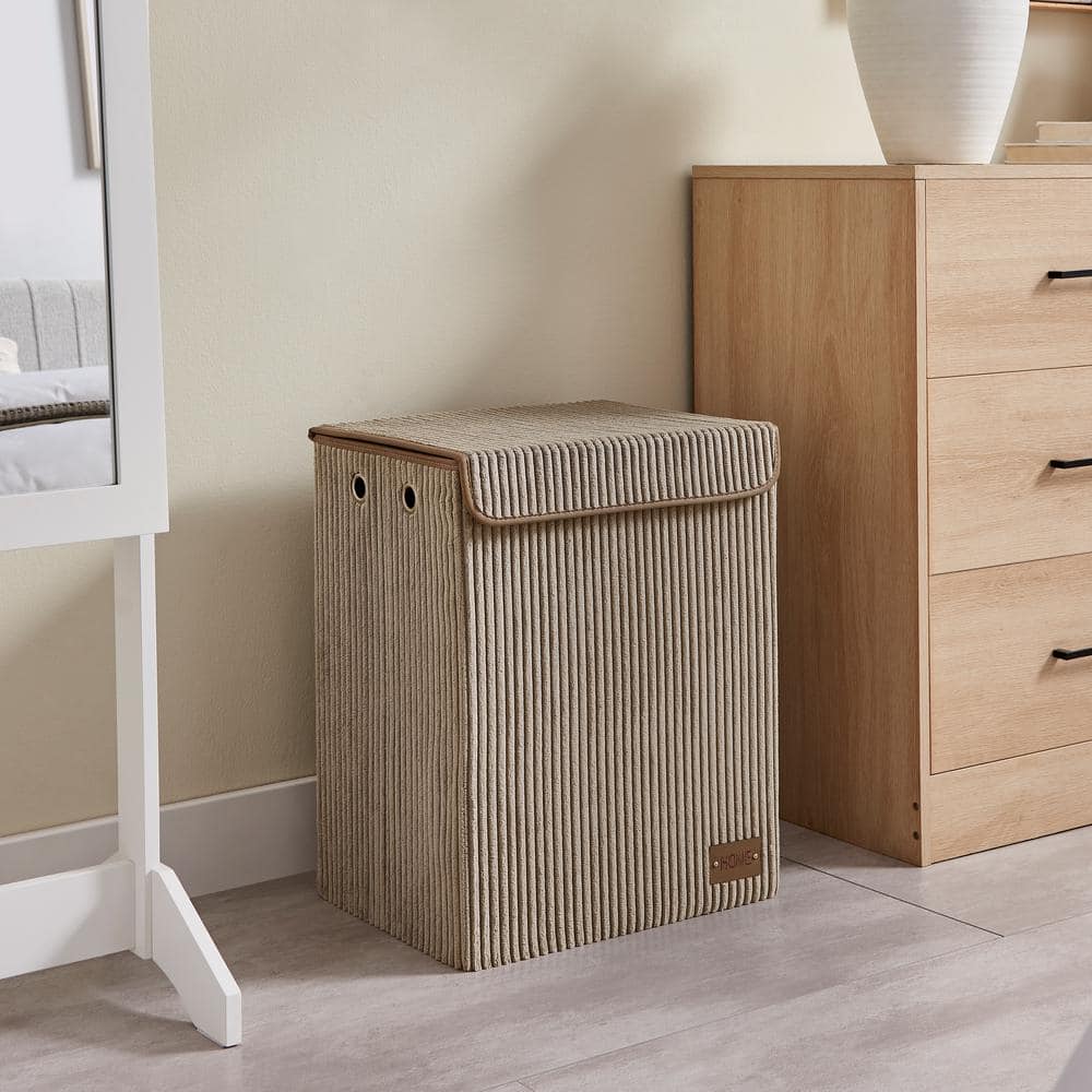 DANYA B Collapsible Folding Corduroy Cotton Fabric Rectangle Laundry ...