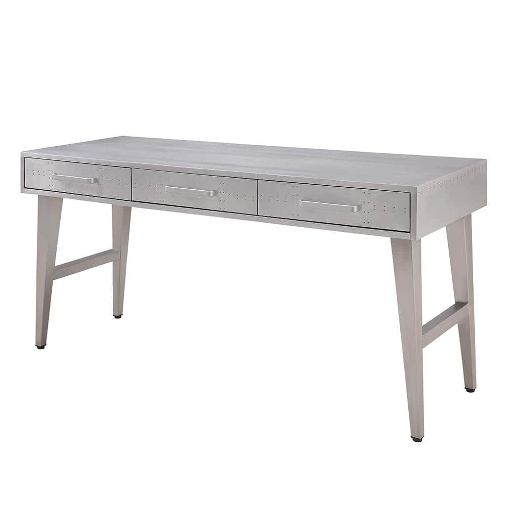 Brancaster 65'' Aluminum Patchwork Desk with Iron Legs