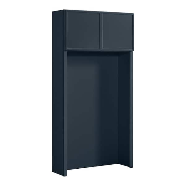 Leyton 36 in. W x 12 in. D x 72 in. D Ready To Assemble Plywood Slim Shaker Hall Tree Opening Cabinet in Ink Blue