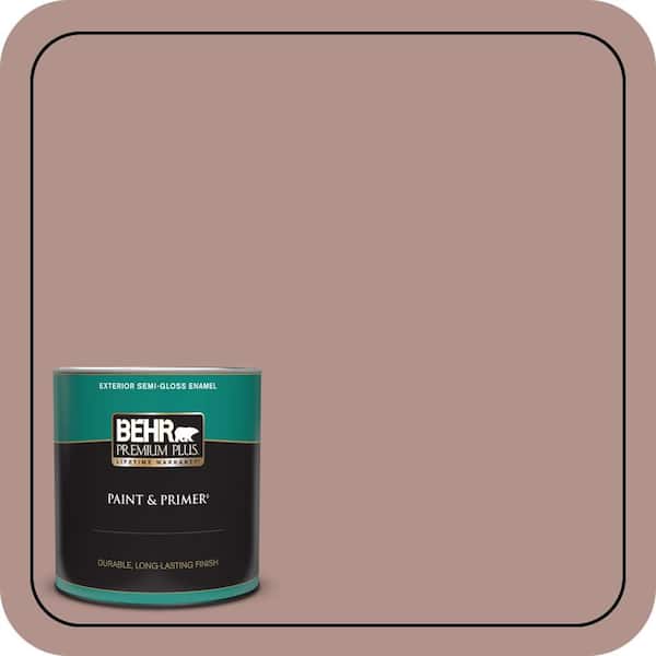 BEHR PREMIUM PLUS 1 qt. #180F-4 Desert Willow Semi-Gloss Enamel Exterior Paint & Primer