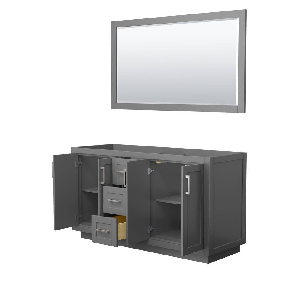 Miranda 60" Dark Gray Double Freestanding Bathroom Vanity