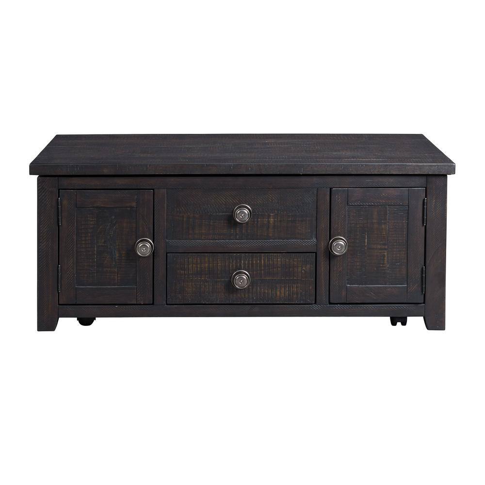 Transitional Espresso Rectangular Coffee Table with Lift-Top and Storage
