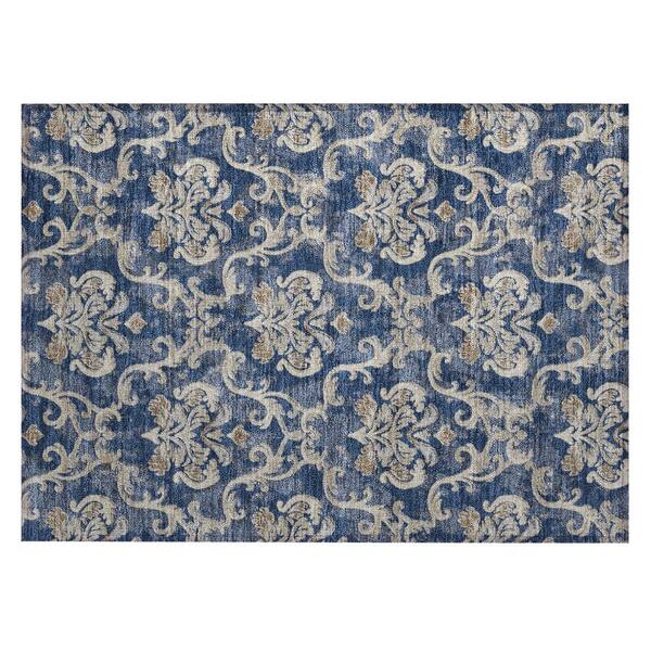 Chantille Machine Washable Indoor/Outdoor Abstract ACN3167 Navy 2 ft. x 3 ft. Accent Rug