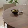 Dovelina 42 in. Natural Oak Wood Walnut Color 4 Legs Round Kitchen Table Dining Table Seats 4 HD-24092913