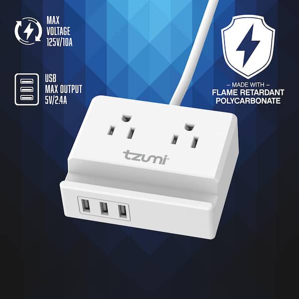 Tzumi Power Charge Dual USB Wall Charger 8482HD - The Home Depot
