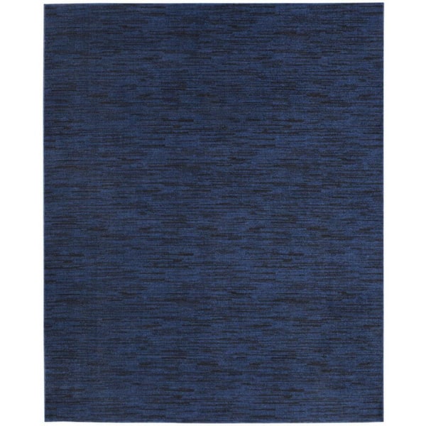Blue 8 ft. x 10 ft. Woven Polypropylene Rectangle Indoor/Outdoor Area Rug