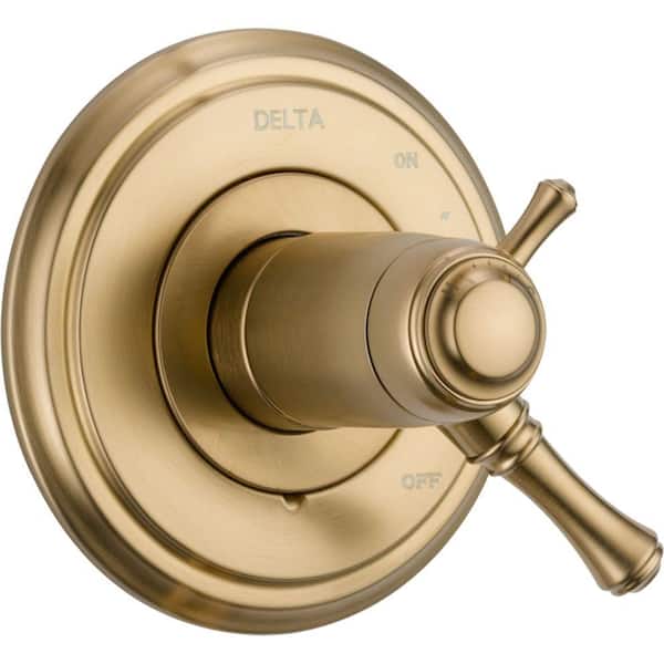 Cassidy Gold TempAssure 17T Series 1-Handle Vol/Temp Control Valve Trim Kit Only in Champagne Bronze(Valve Not Included)
