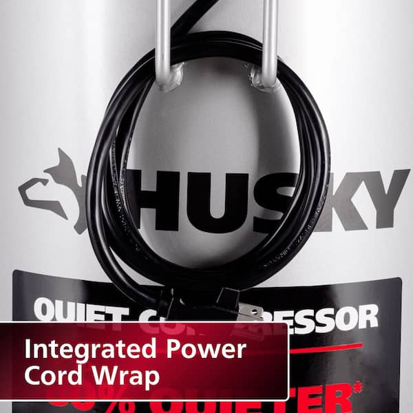 Husky - 20 Gal.165 PSI Vertical Electric Oil-Free Quiet Auto/Workshop Air Compressor with Dual Gauges and 2-Quick Couplers