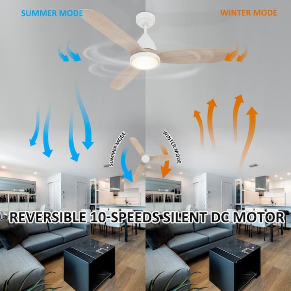 Antrim II 52 in. Dimmable LED Indoor/Outdoor White Smart Ceiling Fan with Light and Remote, Works with Alexa/Google Home