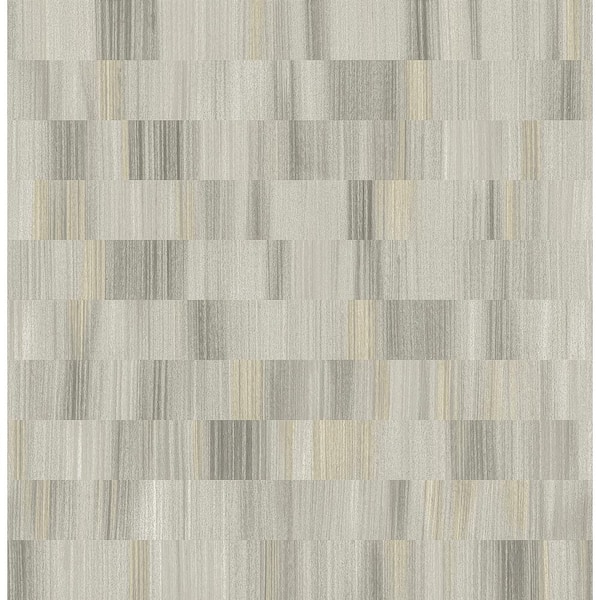 A-Street Prints Flicker Light Grey Horizontal Textured Stripe Strippable Paper Non-Woven Wallpaper