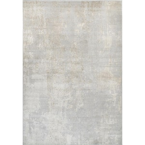 Alice Light Grey 2 ft. 6 in. x 9 ft. 6 in. Abstract Waterfall Indoor Runner Rug