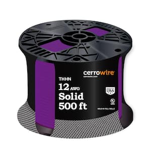 500 ft. 12 Gauge Purple Solid Copper THHN Wire