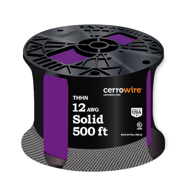 Cerrowire 500 ft. 12 Gauge Purple Solid Copper THHN Wire