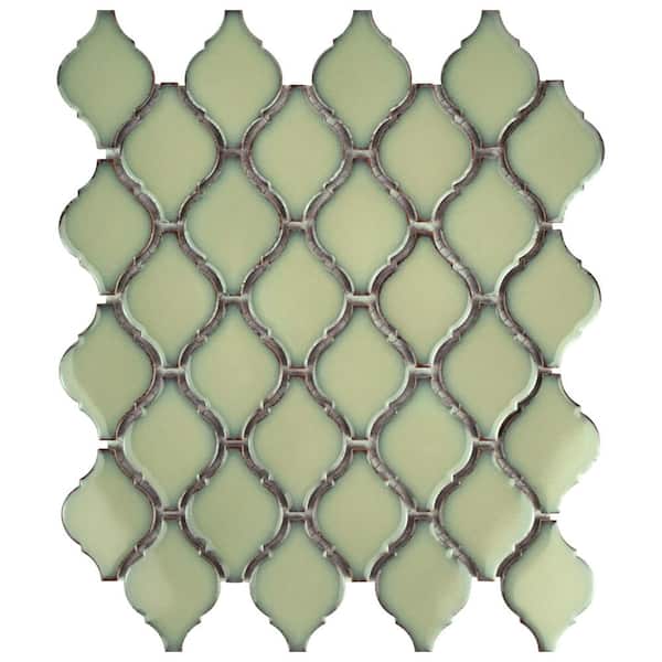 Merola Tile Arabesque Thalia 9-7/8 in. x 11-1/8 in. x 6 mm Porcelain Mosaic Tile