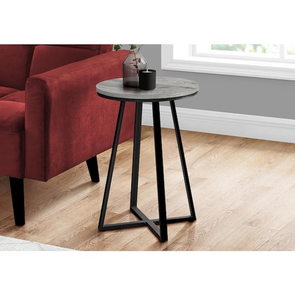Unbranded 15.75 in. Grey Round Particle Board End Table