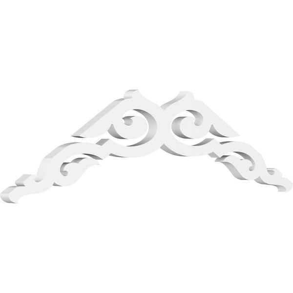 Ekena Millwork 1 in. x 36 in. x 10-1/2 in. (7/12) Pitch Rotherham Gable Pediment Architectural Grade PVC Moulding