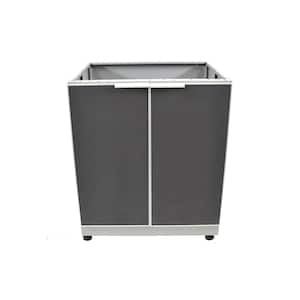 Aluminum Slate Gray 30 in. x 25.25 in. 37.25 in. 2-Door Outdoor Kitchen Cabinet