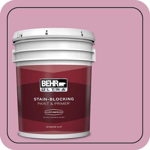 BEHR ULTRA 5 gal. #M130-4 Raspberry Smoothie Extra Durable Flat Interior Paint & Primer