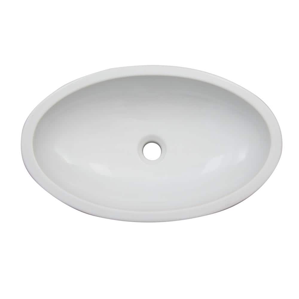 Resort 23" White Vitreous China Oval Vessel Sink