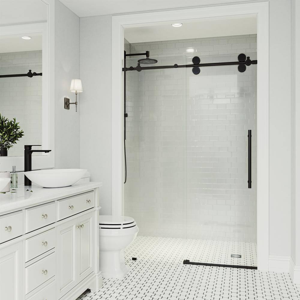 Elan 72" Frameless Sliding Shower Door with Clear Glass