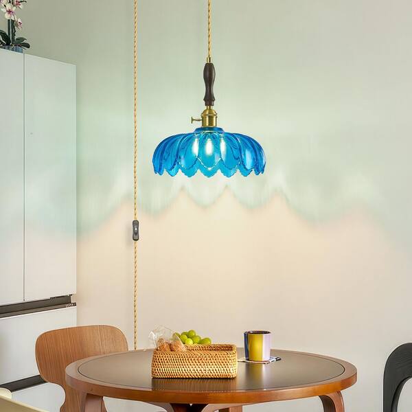 ZHLWIN Home Lighting 60W 1-Light 10.03in Modern Blue Glass