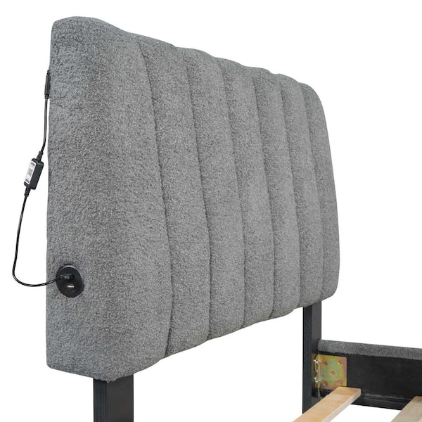 Gray Wood Frame Twin Size Platform Bed with Trundle