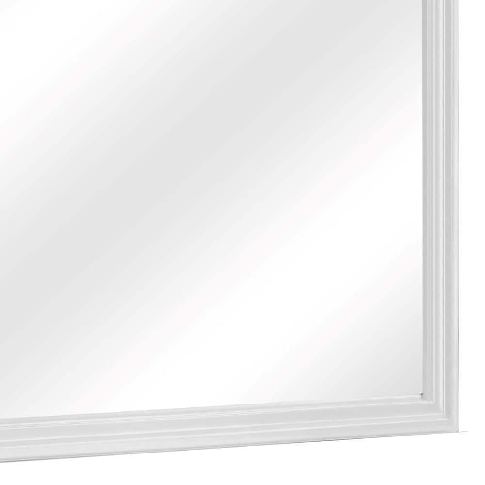 Silver Rectangular Full Length Wood Vanity Mirror