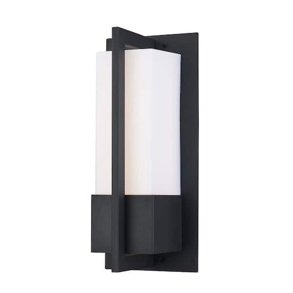 Bel Air Lighting Venue 12 in. Black Integrated LED Outdoor Wall Light ...