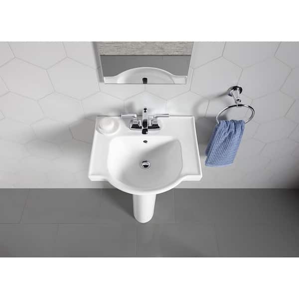 KOHLER Veer 21 in. Vitreous China Pedestal Sink Basin in White KOHLER Veer 21 in. Vitreous China Pedestal Sink Basin in White