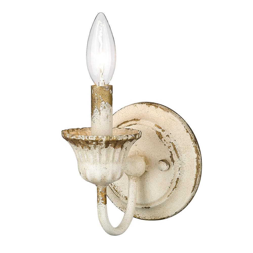 Jules 1-Light Antique Ivory Wall Sconce -  Golden Lighting, 0892-1W AI