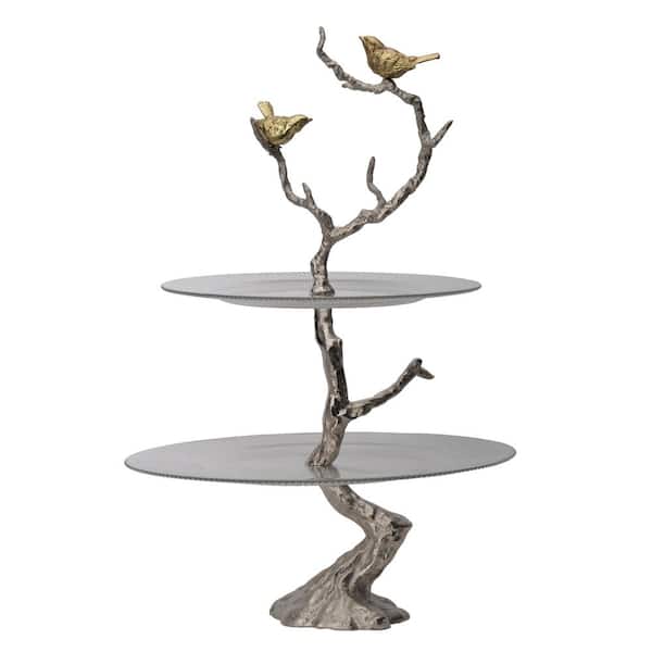 A & B Home 15.5 in. Silver, Gold Charger Plates
