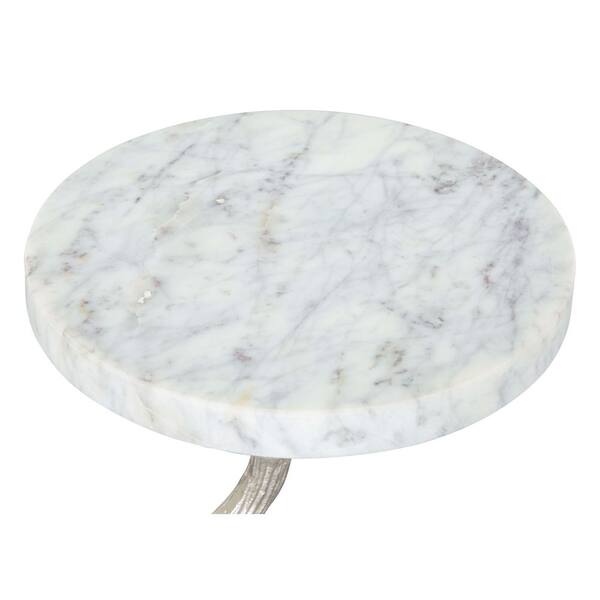 Round metal and marble side table Cubetto