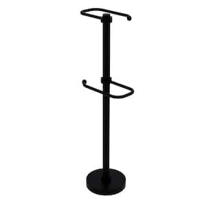 Free Standing Two Roll Toilet Tissue Stand in Matte Black